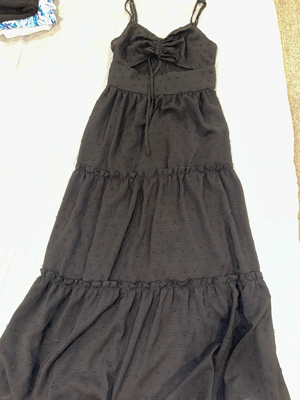 Black Tiered Spaghetti Strap Maxi Dress